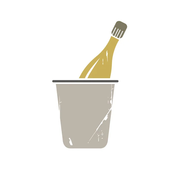 Bière et seau en fond blanc — Image vectorielle