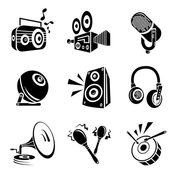 Iconos de instrumentos musicales — Vector de stock