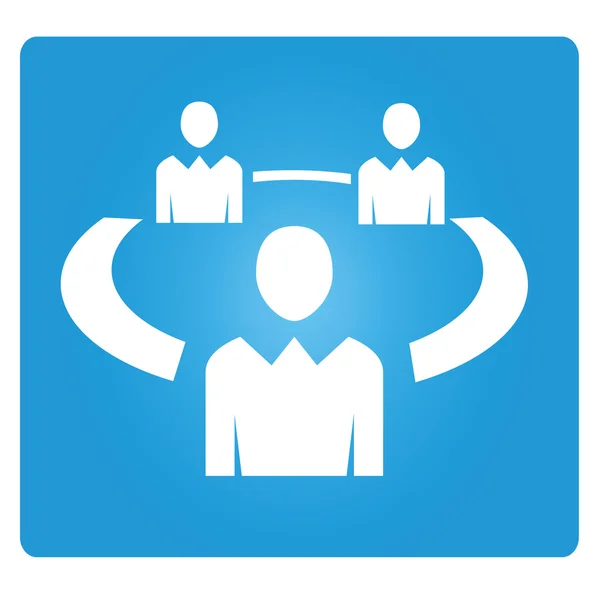 Símbolo de gestión de la organización en botón azul — Vector de stock