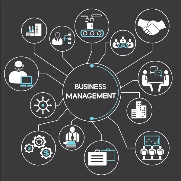 Rede de gestão de negócios, mapeamento mental, gráfico de informação — Vetor de Stock