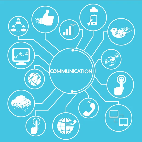 Sieci komunikacyjne, umysł kartografia — Wektor stockowy