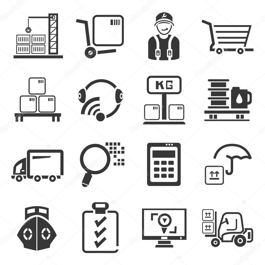 shipping management icons 