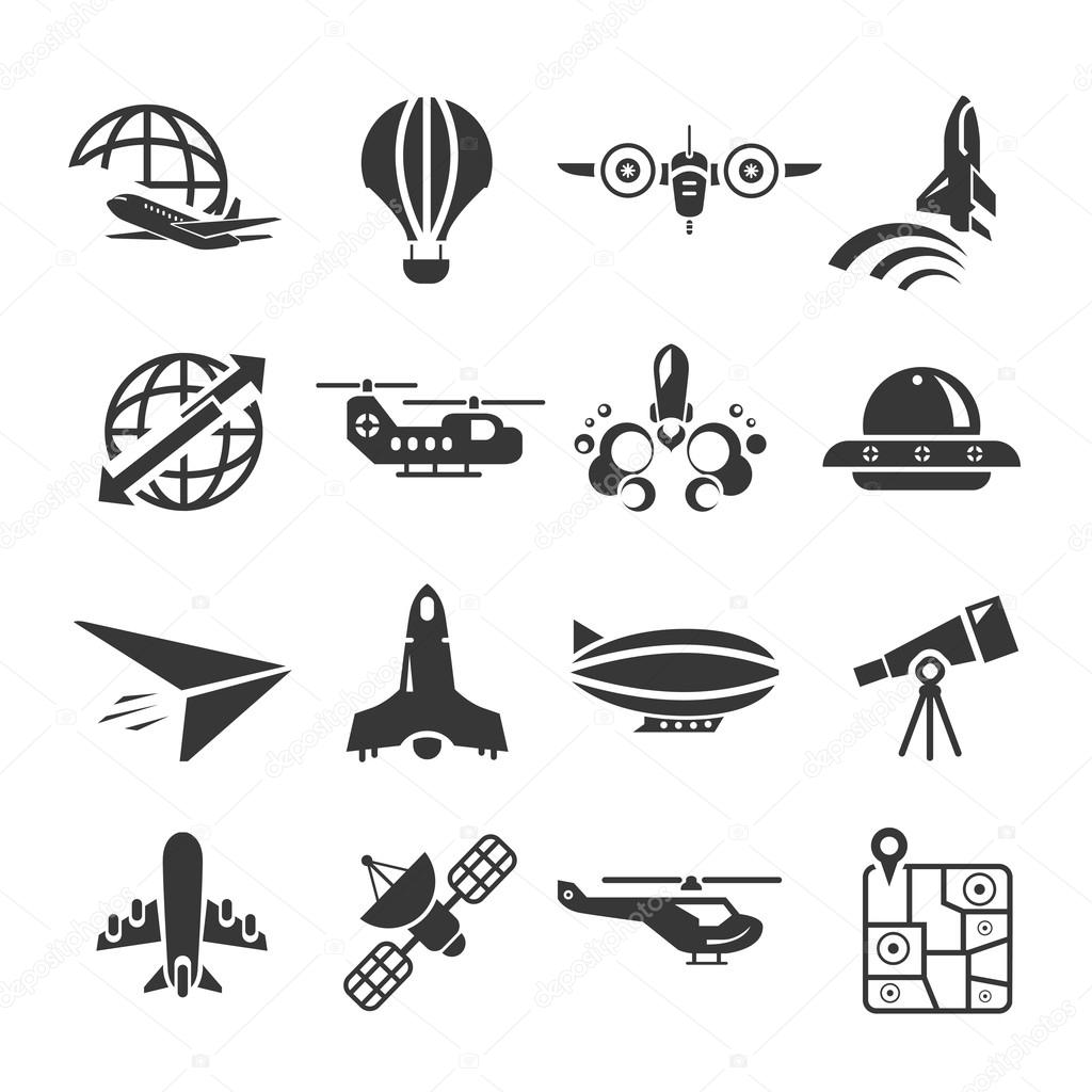 aerial and airplane icons