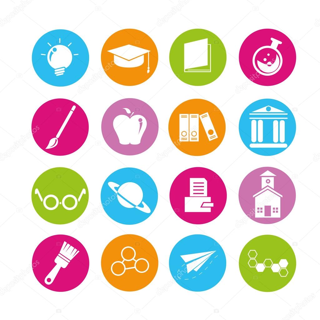 education icons set, buttons
