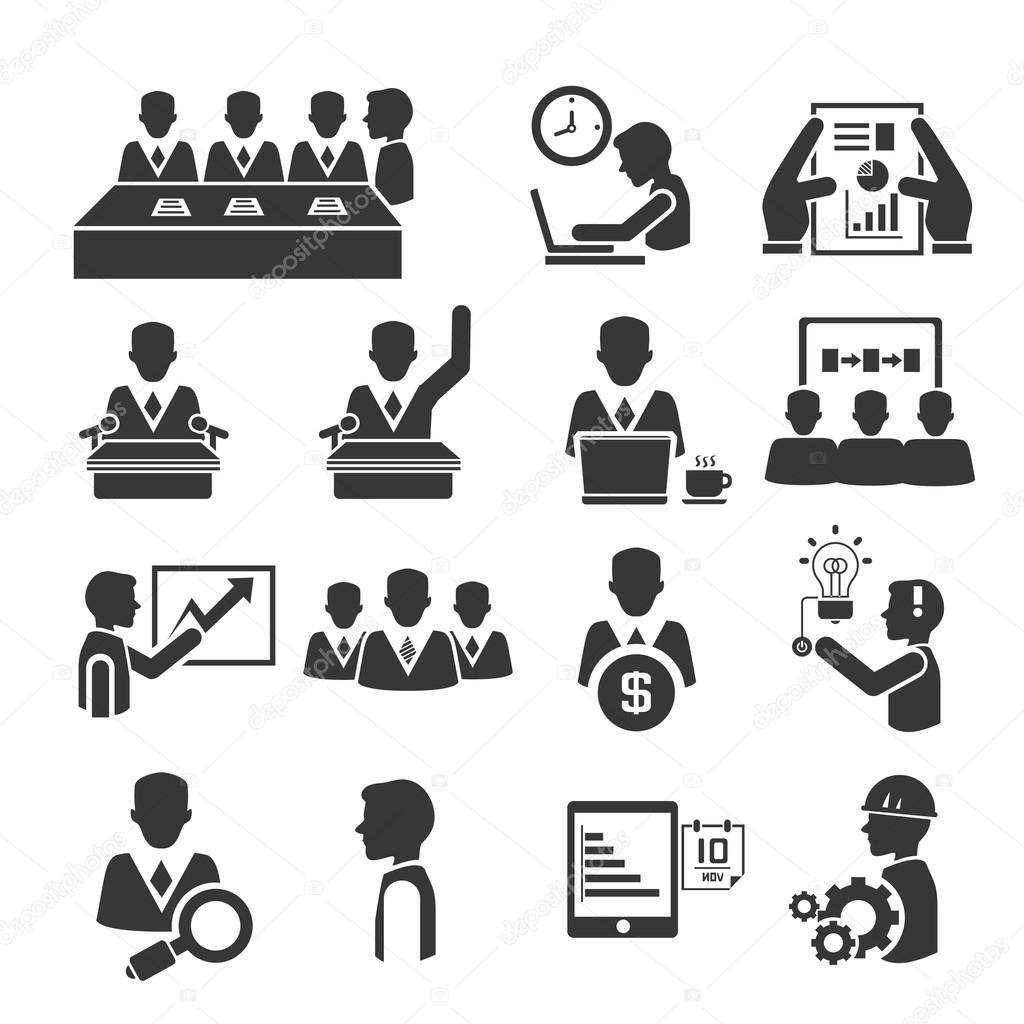 Human Resource And Business Management Icons Stock Vector Royalty Free Vector Image By C Loopang