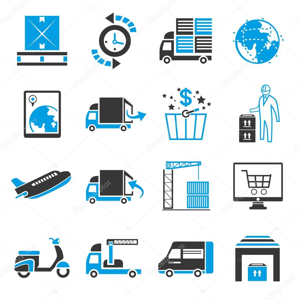 shipping icons set