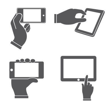 akıllı aygıtlar tutan el