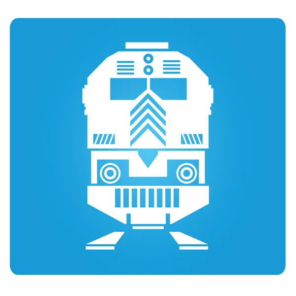 Symbole de train en bouton bleu — Image vectorielle