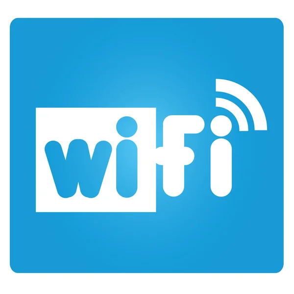 Wifi-Symbol in blauer Taste — Stockvektor