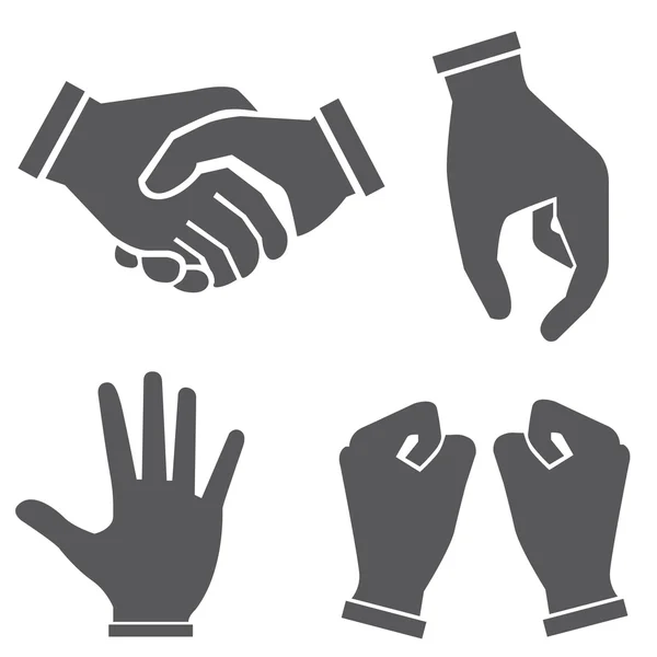 Hand set, hand sign — Stock Vector