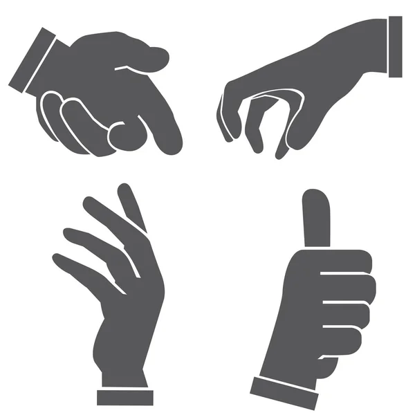 Conjunto de mão, sinal de mão — Vetor de Stock