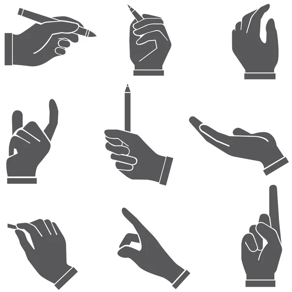 Writing hand set, sketch, hand set — Stock Vector