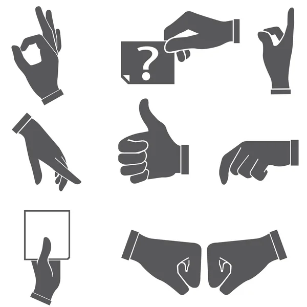 Hand set, hand sign — Stock Vector