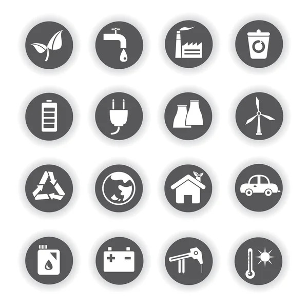 Iconos de energía, ir iconos verdes — Vector de stock