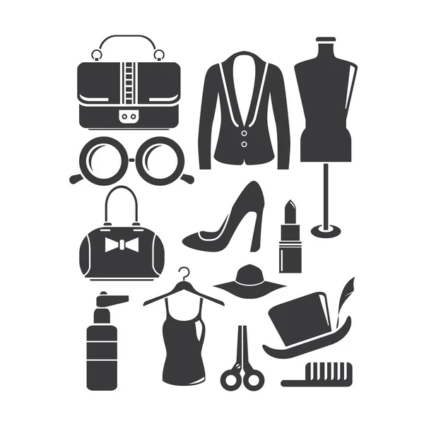 Cloths and fashion accessories — Stock Vector