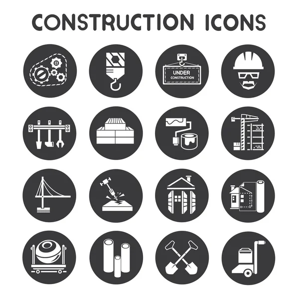 Ícones de construção, botões —  Vetores de Stock