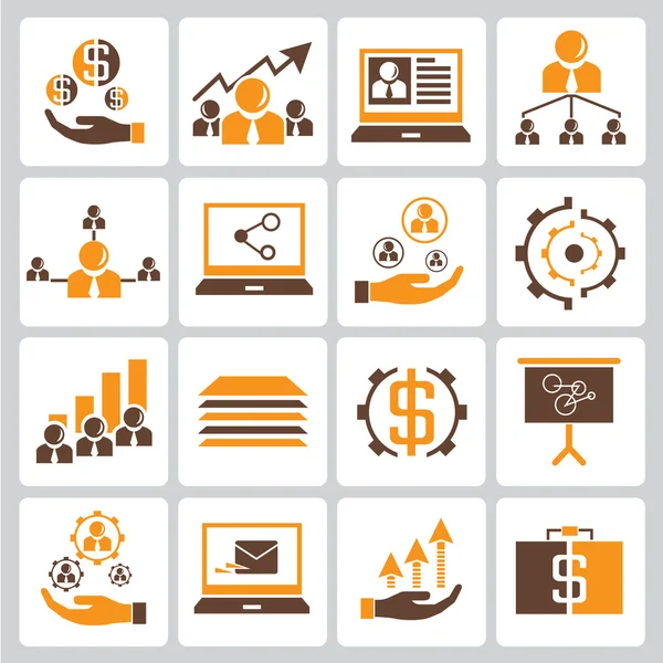 Ressources humaines, icônes de gestion d'entreprise — Image vectorielle
