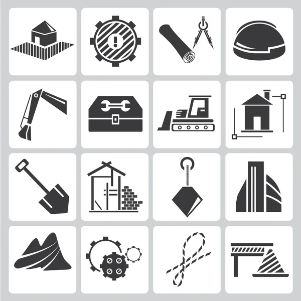 Iconos de gestión de la construcción — Vector de stock
