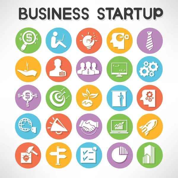 Start up conjunto de ícones de negócios — Vetor de Stock