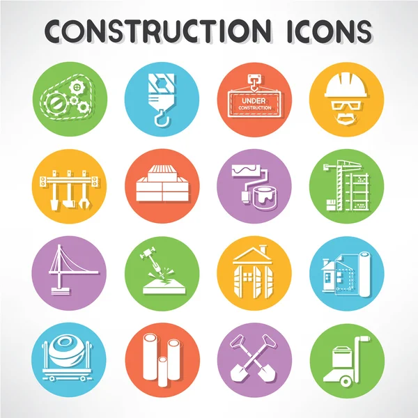 Conjunto de botones de construcción — Vector de stock