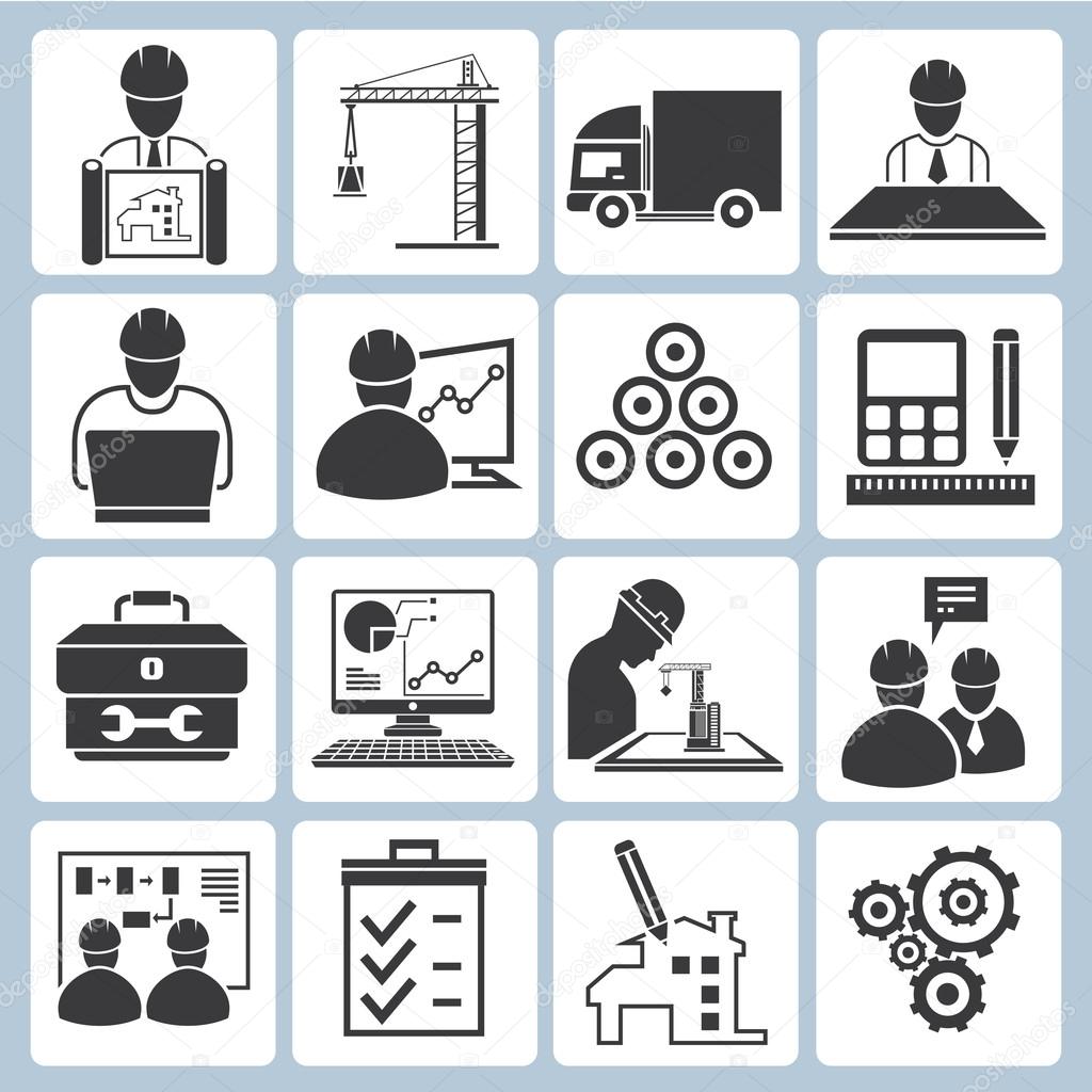 project management icons, engineering icons