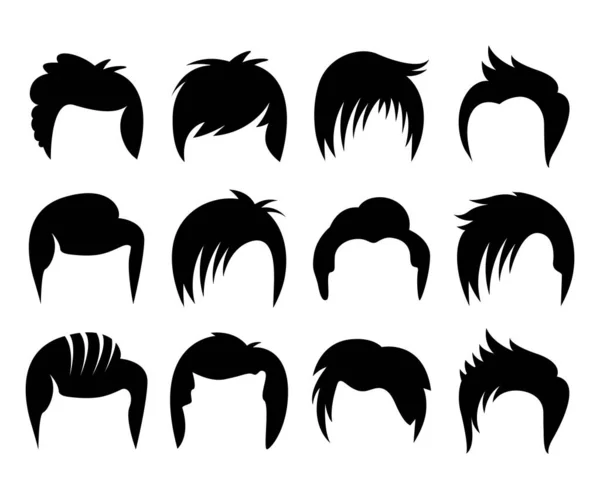 Haarstijl Pruik Iconen Set Vector Illustratie — Stockvector