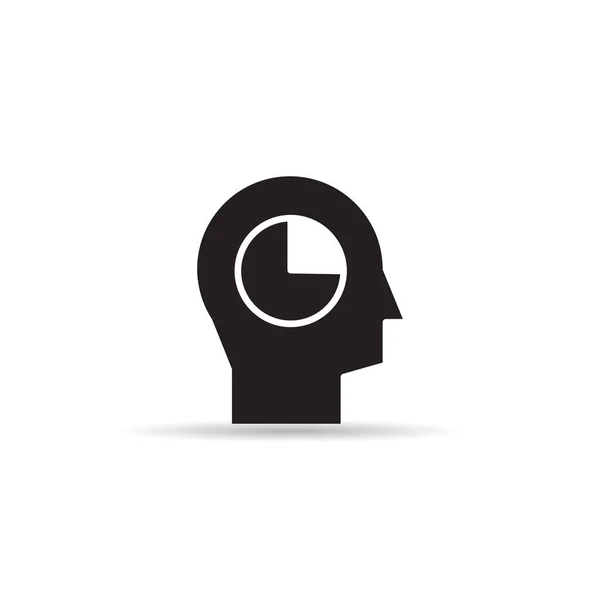 Tortendiagramm Icon Vektor Des Menschlichen Kopfes — Stockvektor