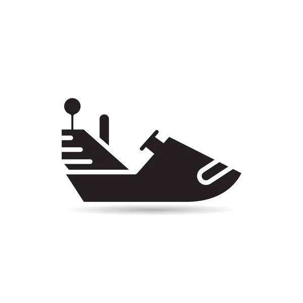 Speedboat Icon Vektor Auf Weiß — Stockvektor