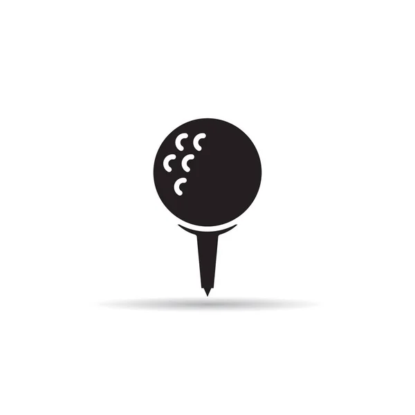 白い背景のゴルフボールアイコンベクトル — ストックベクタ