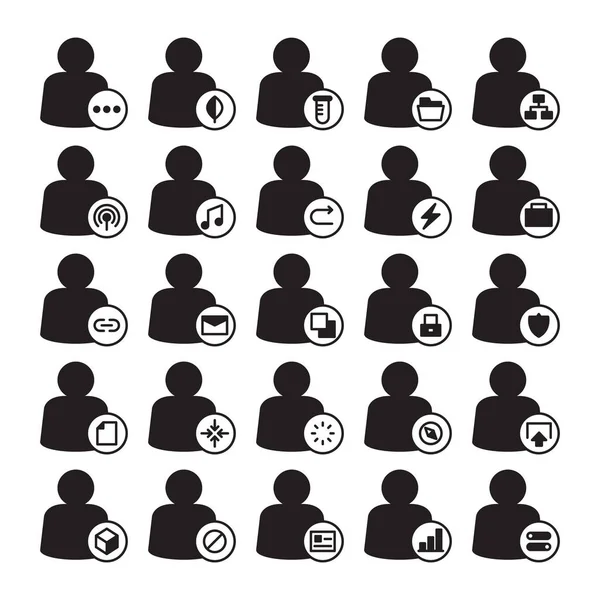 User Profile Avatar Glyph Icons Vector Set — Stock Vector