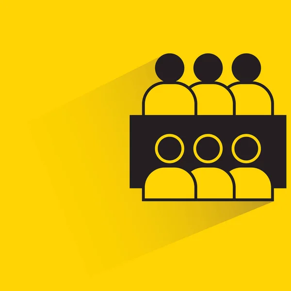 Board Meeting Drop Shadow Yellow Background — Stock Vector