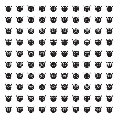 Boynuz simgesi vektör kümesi olan büyük bir canavar kümesi.