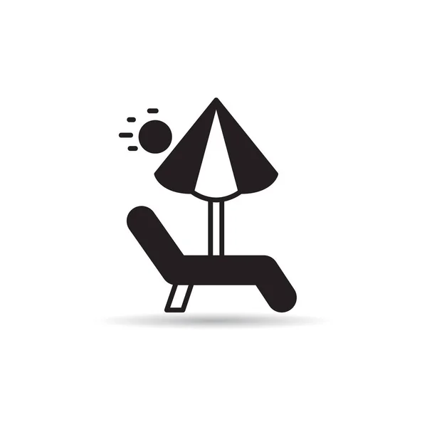 Beach Chair Icon Vector White Background — Stock Vector