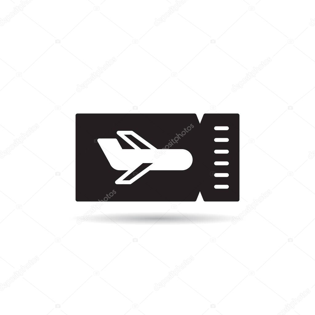 boarding pass, airline ticket icon vector