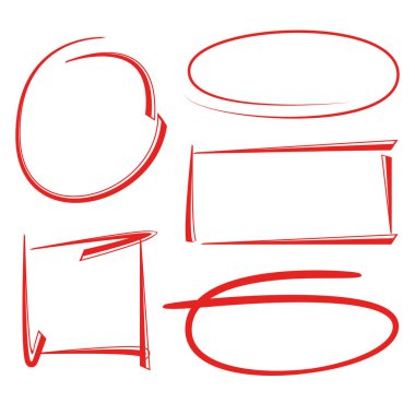 kırmızı el oval ve dikdörtgen çerçeve