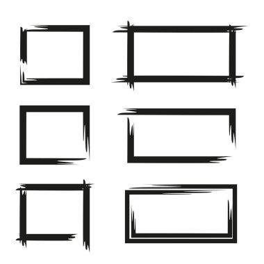 boş grunge dikdörtgen çerçeve seti
