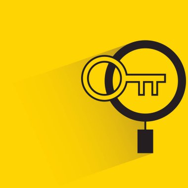 Sarı arkaplanda büyüteç ve tuş damlası gölgesi