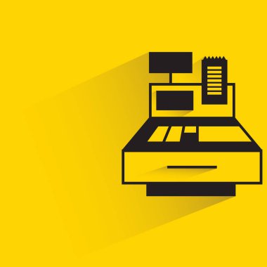 Sarı arkaplanda kasiyer gölgesi