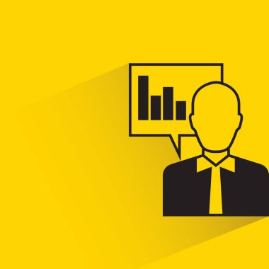 analist ve bar çizelgesi sarı arkaplana gölge düşürdü