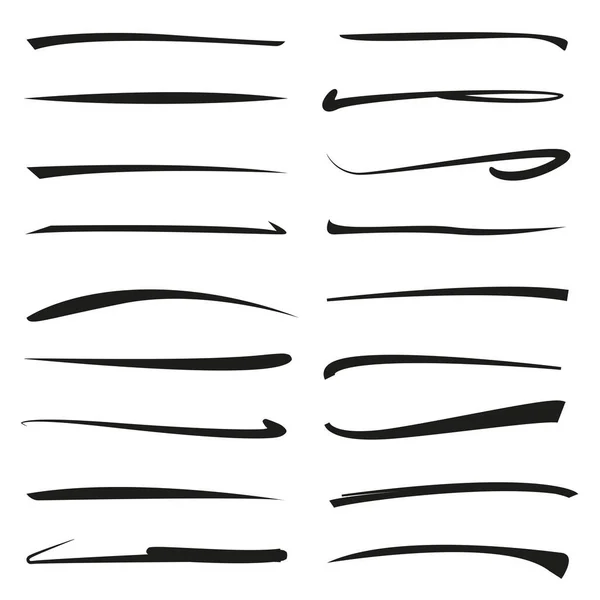 Líneas Letras Mano Vector Líneas Cepillo — Vector de stock