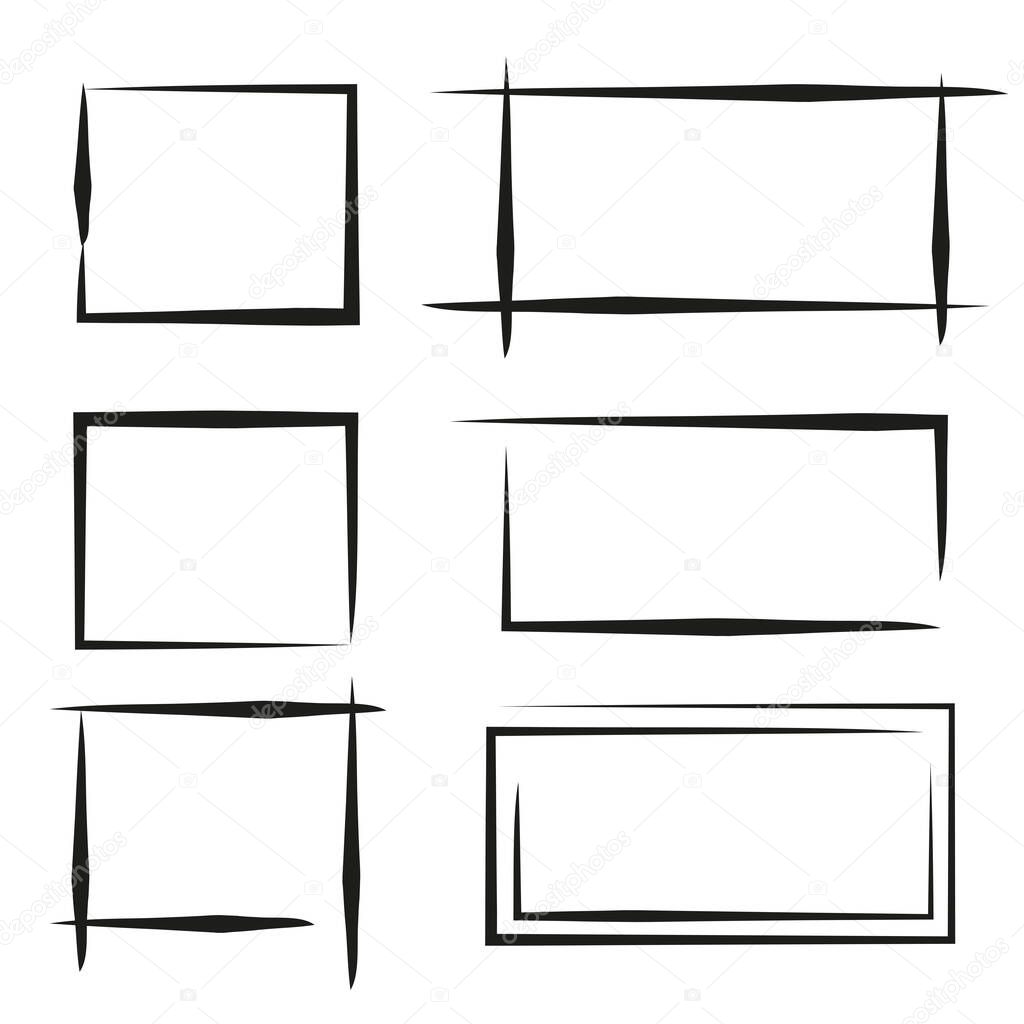 blank grunge rectangle frame set