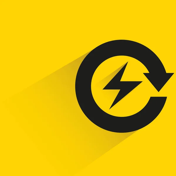 Ahorrar Concepto Energía Con Fondo Amarillo Sombra — Vector de stock