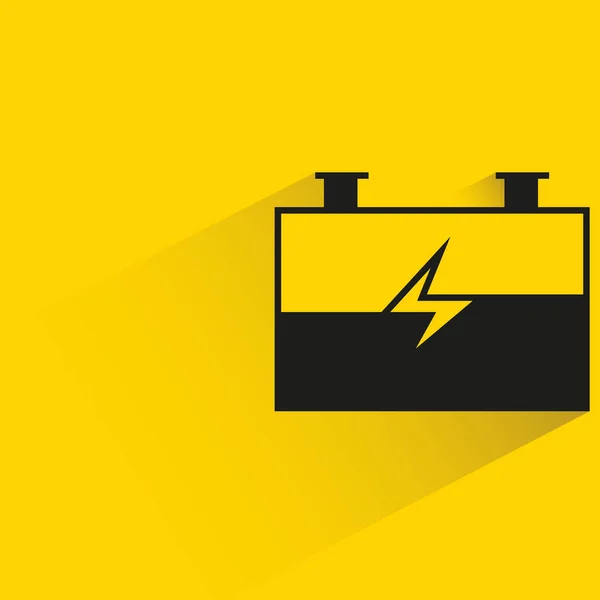 Bateria Cieniem Żółtego Tła — Wektor stockowy