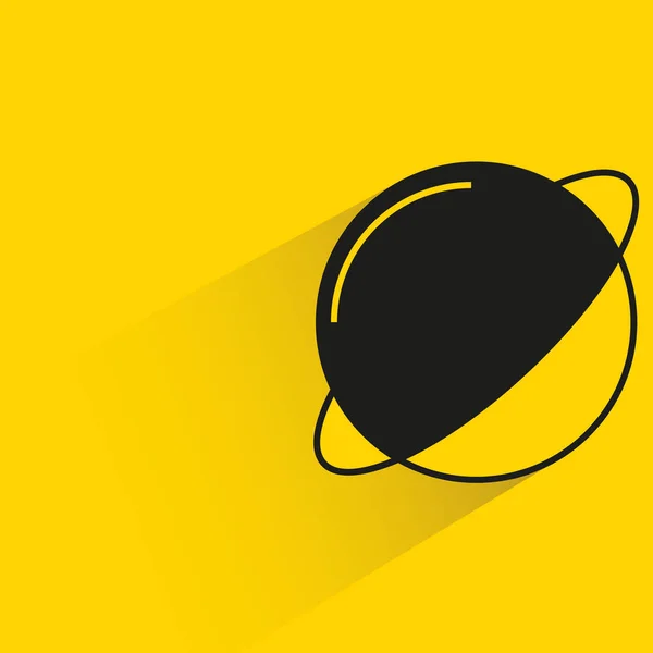 影の黄色の背景を持つ土星 — ストックベクタ