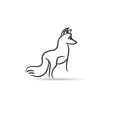 beyaz arkaplanda tilki çizim biçimi