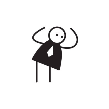 beyaz arka planda duran karalama işadamı karakteri