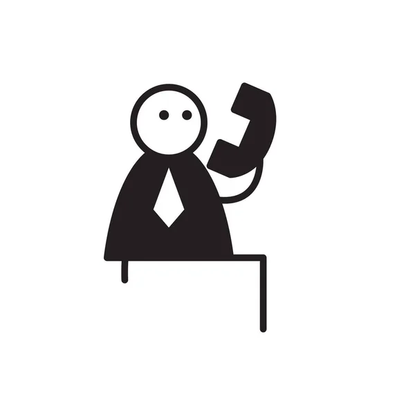 Personagem Doodle Sentado Falando Telefone — Vetor de Stock
