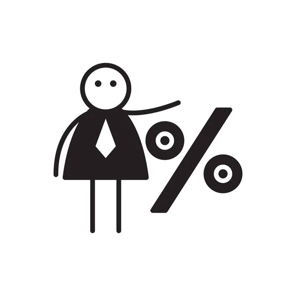Personagem Doodle Com Símbolo Percentual —  Vetores de Stock