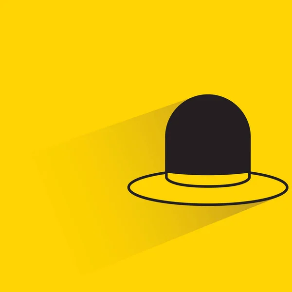 Sombrero Con Sombra Sobre Fondo Amarillo — Vector de stock