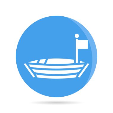 Gemi, tekne, gemi simgesi mavi daire düğmesinde